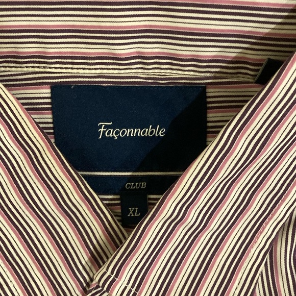 Faconnable Club Men's Striped Long Sleeve Shirt - Picture 2 of 5